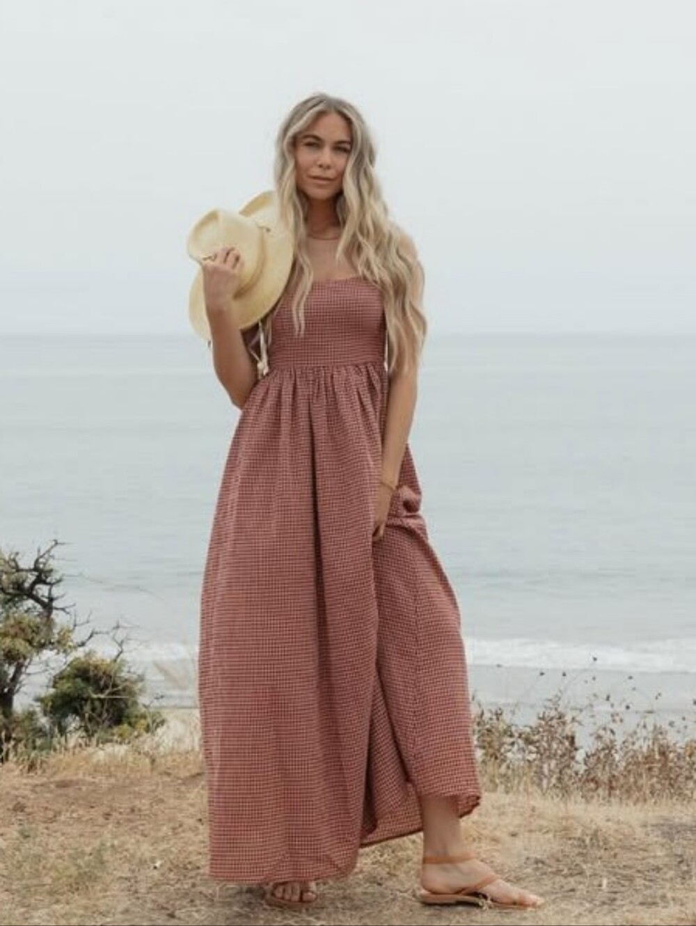 Carly Jean Reese Red Gingham Maxi Dress